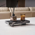 Natural Marble Tray Pedestal Stand, Soap Dispenser Holder, Modern Marble Riser for Decor Display, Soap Pedestal for Bathroom, Kitchen, Home Decor