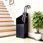 9.84" D x 7.87" W x 23.62" H Detachable Base Umbrella Stand - Elegant Raindrop Design, Water Collection Tray, Gold/Black Finish, Durable Home & Office Organizer