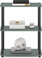 Furinno Turn-N-Tube Storage Shelves, 3-Tier Book Shelf, Corner Shelf, Toolless Open Shelves, for Organization and Storage, Living Room, Garage, Home Office, Sage Green