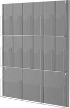 Acrylic Brochure Pamphlet Holder, 3 Magazine Holders and 12 Pamphlet Holders, Wall Mount Display Rack, Trifold Flyer Holder, Literature Organizer for Home, Office, Dual-Tone Clear Front & Black Back