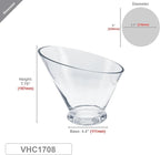 WGVI Slant Cut Calyx Glass Vase, Width 9", Height 7.75", Clear Terrarium, Candy Dish, Fruit Jar, Floral Container for Wedding Party Event, Home Office Decor, 4 Pieces
