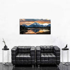 Grand Teton Mountain Wall Art National Park Posters Sunset Oxbow Bend Scenery Wall Picture Snake River Landscape Wall Art Nature Wyoming Painting Artwork for Living Room Bedroom Home Decoration 24x48"