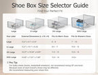 Kuject XX-Large Shoe Storage Boxes Organizers Clear Plastic Stackable 12 Pack, Shoe Rack & Holder Substitute, Sneaker Containers, Shoe Storage Organizer Bins for Closet, Under Bed, Grey(No Fold Line)