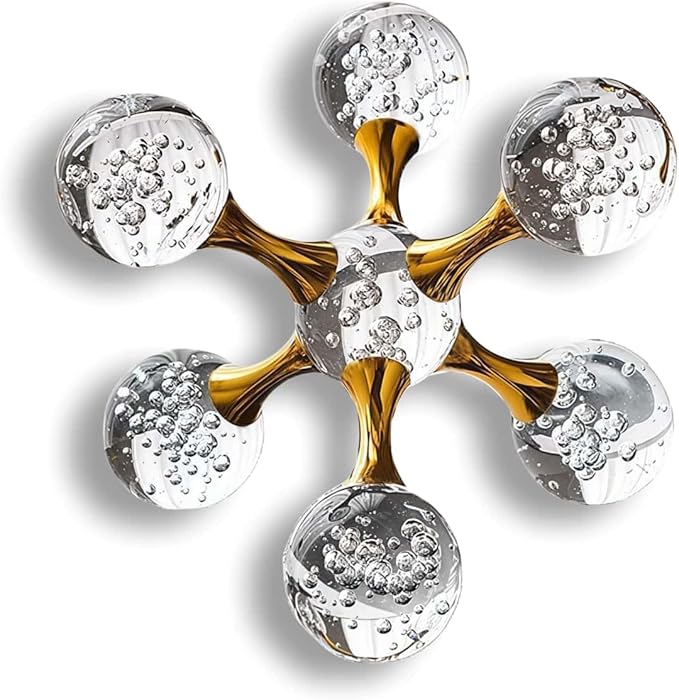 5.5 inch Gold Decor Sparkling Crystal Decorative Balls, Home Decor Living Room, Table Decorations for TV Stand, Entryway, Coffee Table, Office Desk, Shelf, Bedroom, Nightstand, Gifts for Women
