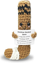 Positive Crochet Hockey,Handmade Collectible Hockey Stick- Emotional Support Decor,Motivational Gift for Hockeys Fans,Player,Coach,Best Friend,Man Cave Sports Decor Accent
