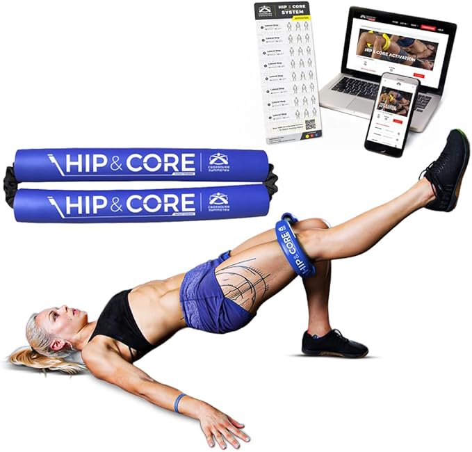 Crossover Symmetry Hip & Core System - Loop Resistance Home Workout Bands to Stretch and Strengthen Legs, Butt, HIPS, Thighs and Glutes, Includes Online Exercise & Training Guide