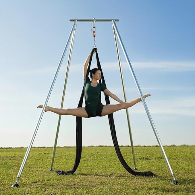 Houseables Aerial Silks, Yoga Swing, Aerial Yoga Hammock, Ariel Silk, Gymnastics Swing, Acrobatics Equipment, For Home, Indoor, Outdoor, Arial Setup, Rig, Sling, Portable