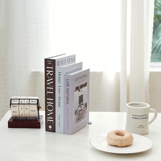 3 PCS Faux Decorative Books for Home Decor-Coffee Table Books Decor-Aesthetic Fake/Faux Books for Decoration,libros Decoration for Coffee Table, Shelf Accessories (Travel House Live Natural)