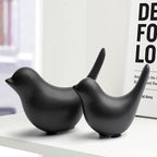 Notakia Small Birds Statues Home Decor Modern Style Decorative Ornaments for Living Room Decor, Bedroom, Office Desktop, Cabinets (Black 2Pcs Birds)
