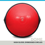 Bosu Balance Ball Exercise Trainer, Home Gym Equipment w/ Guided Workouts & Pump, 26", Blue - Inflatable Fitness Platform for Strength Training, Standing, Balancing, and Core Workout
