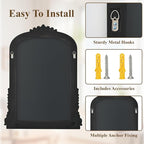 32 x 24 inch Beaded Arched Wall Mirror, Vintage Bathroom Vanity Mirror Over Sink for Entryway, Bedroom, Living Room, Bronze