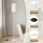 Floor Lamp, Pole Lamp with Foot Switch, Modern Standing Lamp Shade, Minimalist Freestanding Lamp (Bulb Not Included), for Living Room, Bedroom Office ETL Listed, White and Beige WE07LD05