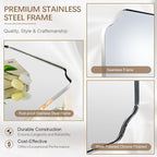 ANDY STAR 18" x 48" Chrome Full Length Mirror, Large Rectangle Bathroom Mirror, Full Body Wall Mirror with Scalloped Corner Decorative for Bedroom, Living Room (Horizontal or Vertical)