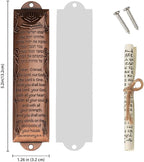 Mezuzah Set of 3 Jewish Door Mezuzah with English/Hebrew House Blessing, Metal Cases with Non-Kosher Scrolls, Gold, Silver, Bronze
