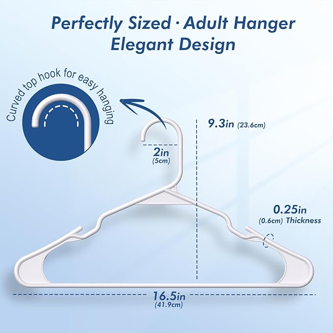 HOUSE DAY 500 Pack Plastic Clothes Hangers, Commercial Bulk Shipment for Business, Sturdy Durable Notched Hangers Ideal for Retail Dry Cleaners Warehouses, Save Cost & Warehouse Space - White