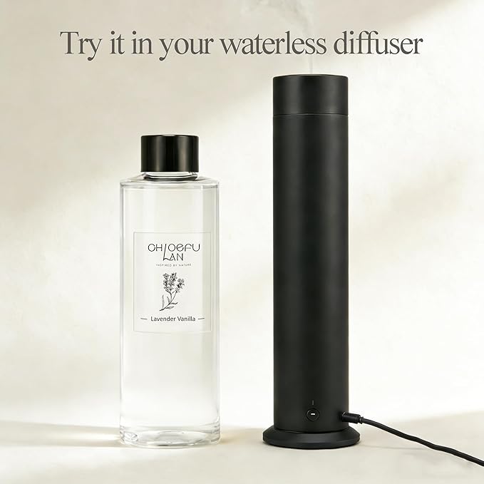 Lavender Reéd Diffuser Refill 200ml/6.76 fl oz Natural Essential Lavender Scented Oil - Best for Aromatherapy, SPA and Home, 0% Alcohol, Fresh & Long Lasting, Free Set of Diffuser Sticks