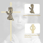 DCCXN Baby Wall Cross Baptism Gifts for Girls, 6 Inch Gold Praying Baby Girl Crosses for First Holy Communion, Christening, Baptismal Cross Decor-Gold Girl Crosses