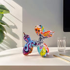 Resin Balloon Dog Sculpture - Collectible Figurines Decor for Home | Office Desktop Resin Decors Balloon Dog Decor (Graffiti)