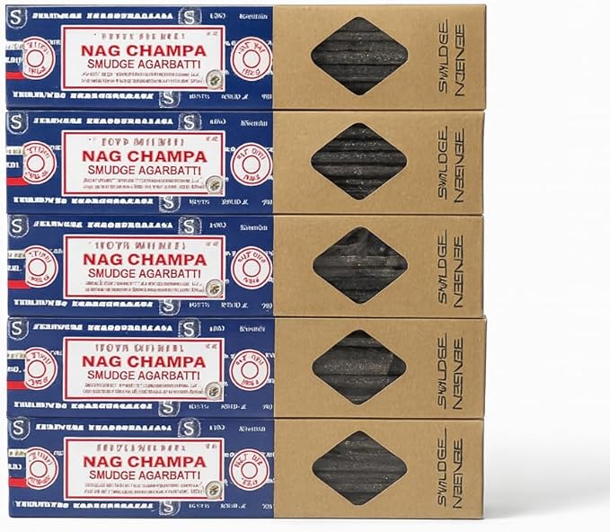 Satya Smudge Incense Stick – Hand-Rolled Indian Masala Incense for Meditation, Yoga & Spiritual Cleansing Pack of 6 (Nag Champa)
