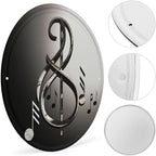 Wall Picture, with Music Symbol Printed Circular Iron Hanging Picture,Wall Art Decor,Home for Bedroom Living Room Bathroom Decor,Iron Painting 11.8X11.8 in