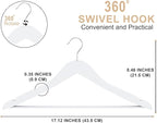 Utopia Home Premium Wooden Hangers 20 Pack - Durable & Slim Coat Hanger - Suit Hanger with 360-Degree Rotatable Hook - Wood Hangers with Shoulder Grooves (White Color)