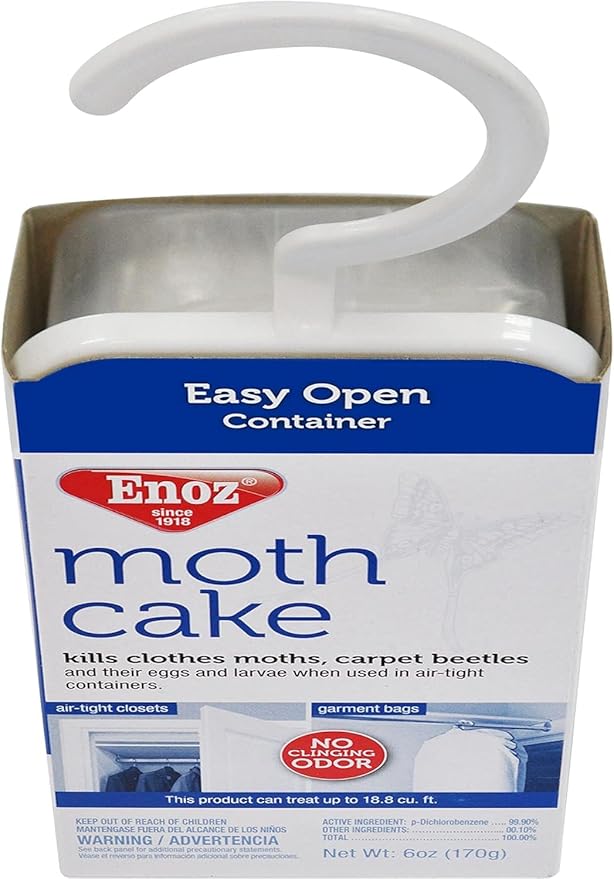 Enoz Moth Cake - 3 Pack (1) Kills Clothes Moths, Carpet Beetles, and Eggs and Larvae