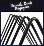 Vinyl Record Storage Holder Stand - Premium Triangle Metal Wire Magazine and Book Rack holds up to 33 Lp Album Records, Simple, Functional and Contemporary Vinyl Organizer - Small 5slots (Rose)