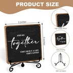 Home Wooden Decor Sign, Farmhouse Plaque with Stand, Warmth Housewarming Gifts for Women Men Family, Table Desk Cubicles Accessories for Living Room Bedroom Home Decorations