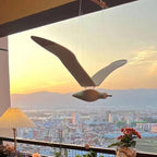Soaring Seagulls Hanging Mobile Wing Wood Flying Seagull Decor Ceiling Creative Pendant Unique Home Nautical Wall Outdoor Decoration Mediterranean Festival Window Balcony Garden Wooden Model Ornament