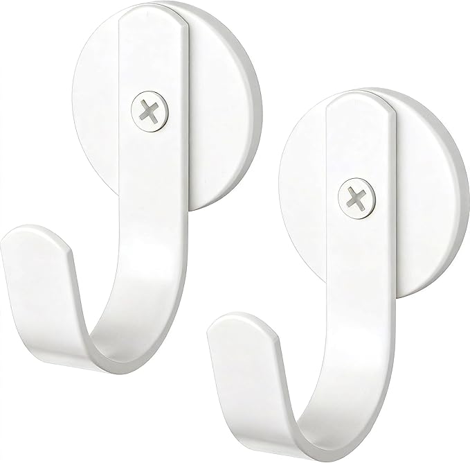 Linwnil Magnetic Wreath Hanger Wreath Holder Wreath Hanger Hook for Metal Front Door for Christmas Decorations (White-4pcs)
