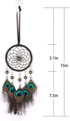 Dream Catchers for Cars Rear View Mirror, Small Feather Dream Catcher Wall Hanging Car Deco Car Charm Ornament (3.1Brown)