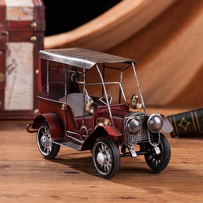 Vintage Iron Car Model Classic Vehicle Collectible Model Metal Retro Handicraft Art Vehicle Sculpture for Home Office Decor