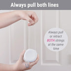 Zip 'n Hang Wreath Hanger for Front Door – Damage Free Adjustable Door Wreath Hanger for Glass, Screen & Standard Doors, Christmas Wreath & Decor Hook (White - 3 Pack)