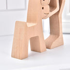 ISHINE Wood Decor Wooden Statue Man and Dog Figurine Handmade Carved Creative Home Office Gift for Men Women Accents Decoration Natural ECO Friendly 7x3 inches (B-Man Kisses Dog)