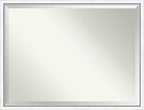 Amanti Art White Wall Mirror 32x42 Morgan White Blue Rectangle Bathroom Mirror for Wall Decor Living Room, X-Large Modern Wood Frame, Hangs Horizonally and Vertically, Bathroom Decor, Beveled Edge