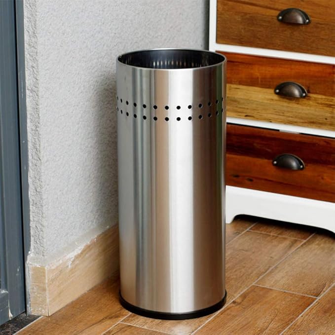 Umbrella Storage Bucket Indoor Umbrella Stand Organizer Stainless Steel Small Holder with Draining for Entryway Home Office Lobby