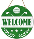 HSNBT Golf Ball Welcome Sign for Front Door, Golf Ball Welcome Sign Decor for Porch Yard Sport Wall Hanging Signs Decorations Gift for Golfer Golf Lover