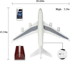1:160 Scale Diecast Airplane Model with Light, Large Resin Aircraft Replica for Collection & Display, White