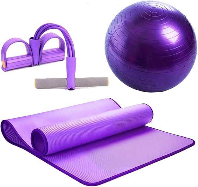 Thickened Explosion-Proof Yoga Ball Edging Yoga mat Set, Yoga Starter kit, Non-Slip Fitness mat, Eight-Piece Suit, Yoga Exercise Professional Set