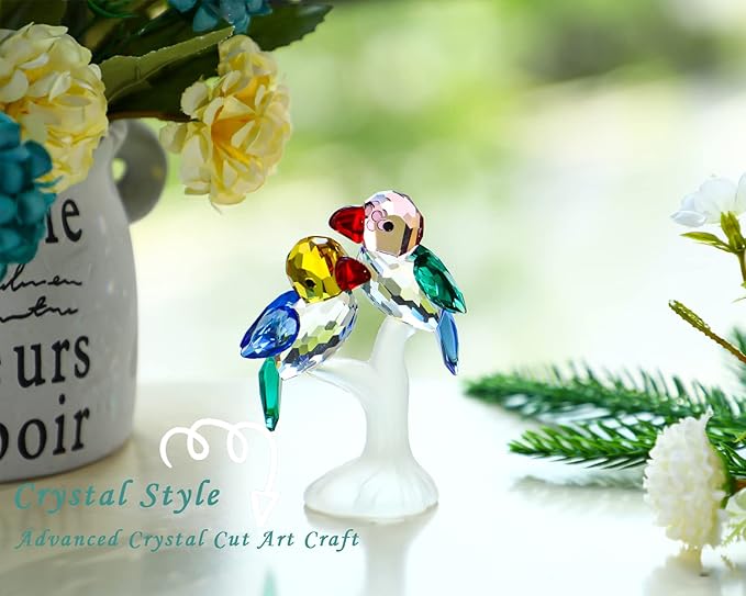 H&D HYALINE & DORA Crystal Birds Figurines Collectibles Art Glass Animal Figurine Craft Ornament Home Table Decoration,Gift Boxed