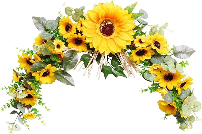 Generic Artificial Swag 23 Inch Wreath Garland for Outdoor Decoration?Garlands Front Door Wreath Home Decoration, Hanging Party Indoor Window Outdoor Lintel