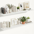 Vivelove 10 in Deep Floating Shelves for Wall, 47.2" x 10.2" x 1.5" Shelves for Room Wall Mounted, 1.5 Inch Thick Shelf for Bathroom Bedroom Kitchen Book Room, Modern Farmhouse Decor, Set of 2, White