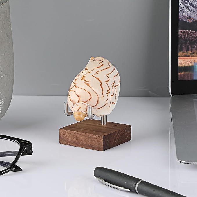 Hipiwe Crystal Display Stand Adjustable Metal Arms Display Stand Easel with Wooden Base for Displaying Geodes Rock Mineral Agate Coral Seashell and Small Collectibles,2"x2"x2.9"