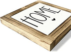 Home Signs, Decorative Wooden Box Sign, Farmhouse Desk Sign Decor, Home Decor for Living Room, Shelf Table Decoration, Front Door Porch Decors, Housewarming Gift, 5.9×5.9 inches