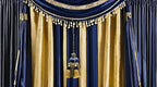 Elegant Hand-Crafted 4" (10cm) Key Tassel, 3 1/2" (8.5cm) Loop Accented with Crown Tassels (Style# KTAX4) Nautical Gold Multicolor #1152 (Light Gold, Yellow Gold, Navy Blue) Pack of 2