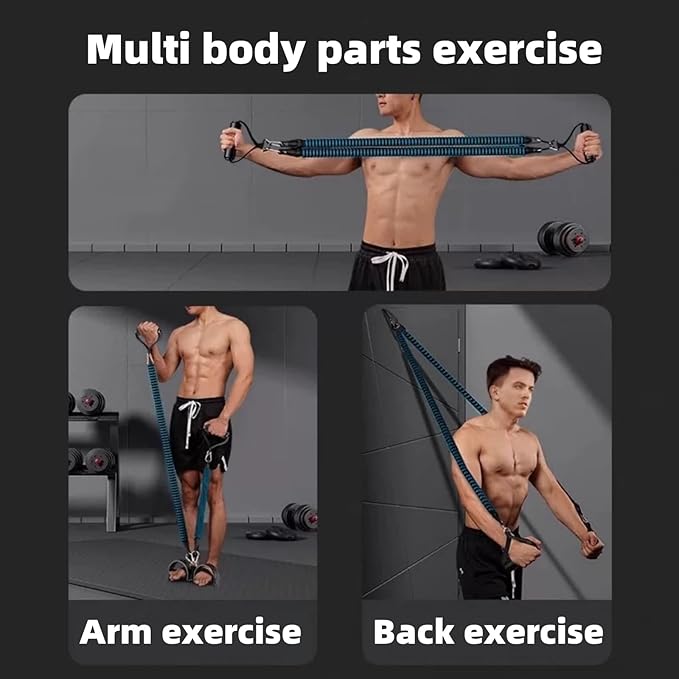 Resistance Bands for Exercise,6-Tube Elastic Yoga Pedal Puller Resistance Band, Natural Latex Tension Rope Fitness Equipment, for Abdomen/Waist/Arm/Leg Stretching Slimming Training