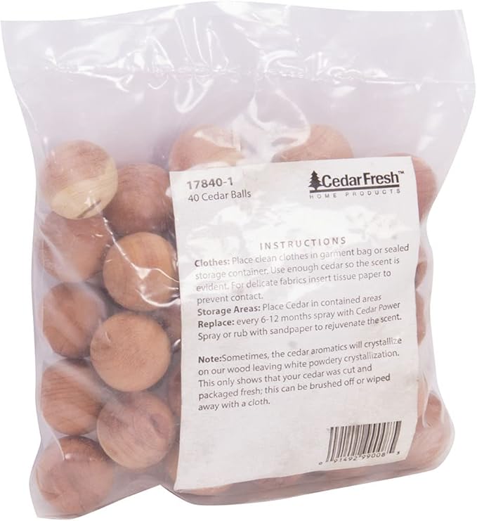 CedarFresh 17840-1 Red Cedar Wood Balls | Freshen and Protect Closets | 48-Pack
