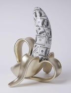 Banana Statue Abstract Sculpture Decor Modern Gift Table Centerpiece Figurine for Home Room Office Polyresin 13.4 Inch