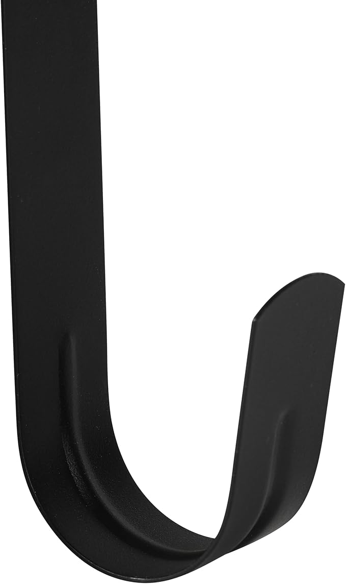 Wreath Hanger for Front Door, Slim Over The Door Hook, Easy to Use and Reusable Holiday Wreath Holder for Christmas, Thanksgiving, Halloween and Daily Décor (12" Black, 1)