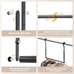 Mavivegue 2 Pack Adjustable Closet Rods for Hanging Clothes, Heavy Duty Closet Hanging Rod, Double Hanging Closet Rod, Space-Saving Closet Extender Hanging Rod, Black